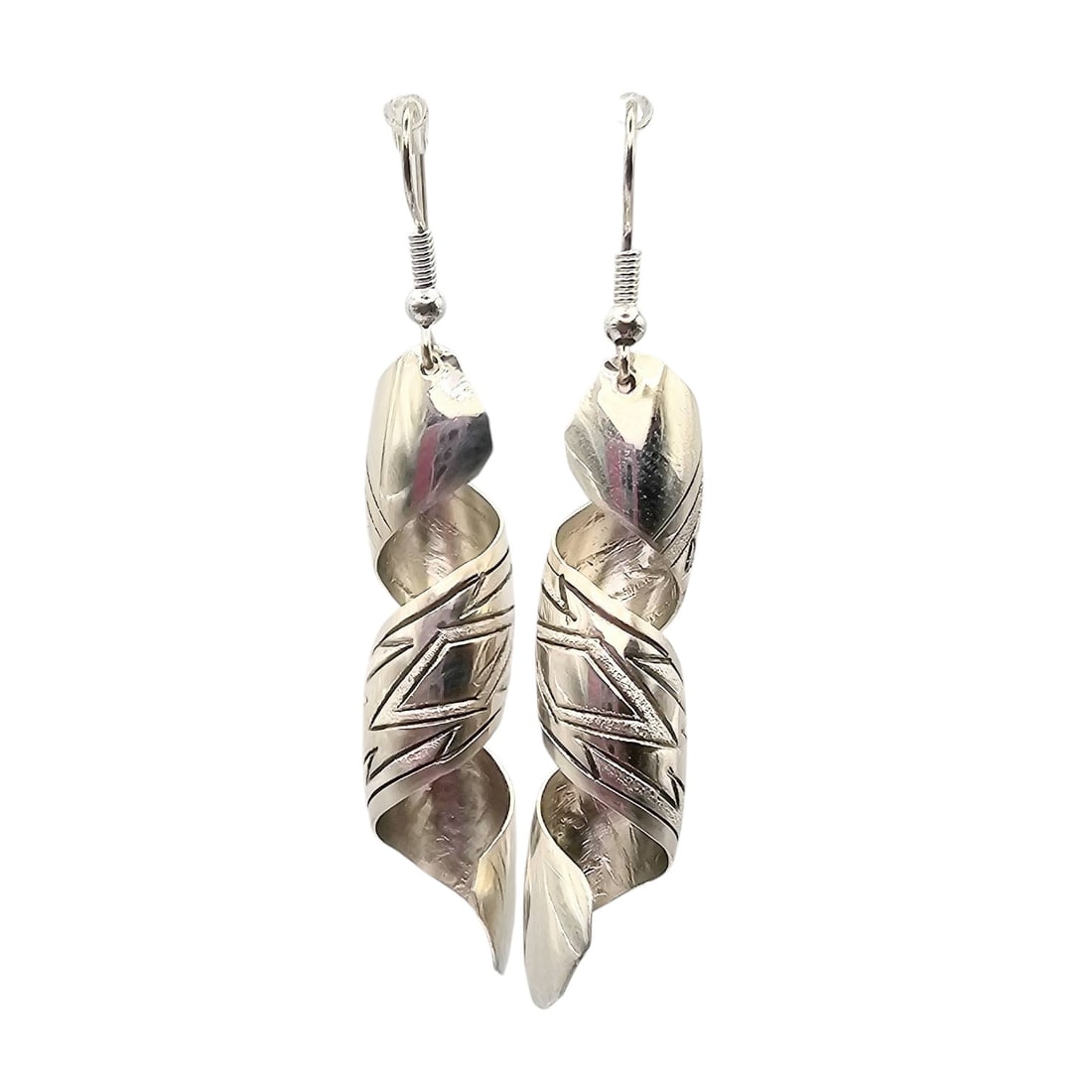 Florence Tahe Navajo Sterling Spiral Earrings (1 of 4)