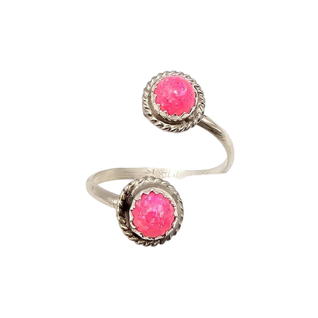 Esther White Navajo Sterling Opal Adjustable Ring (1 of 5)