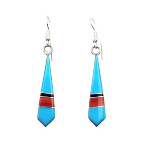 Mary Yazzie Navajo Sterling Multi-Stone Earrings