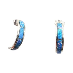 Debbie Livingston Navajo Sterling Opal Earrings
