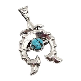 Annie Spencer Navajo Sterling Kingman Turquoise Necklace Pendant