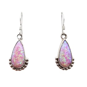 Judy Largo Navajo Sterling and Opal Earrings