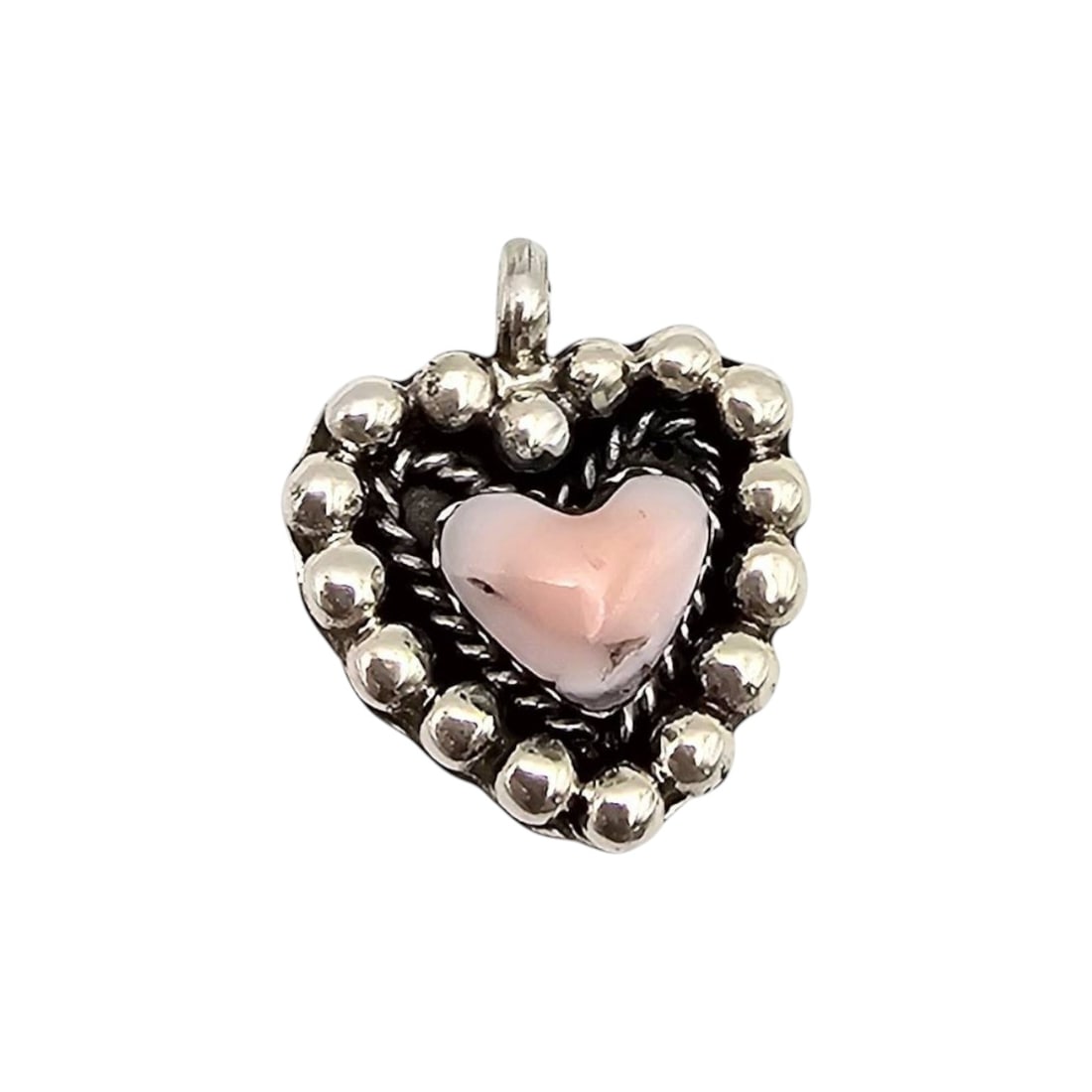 Sonyei Coho Navajo Sterling Pink Conch Heart Pendant (1 of 5)