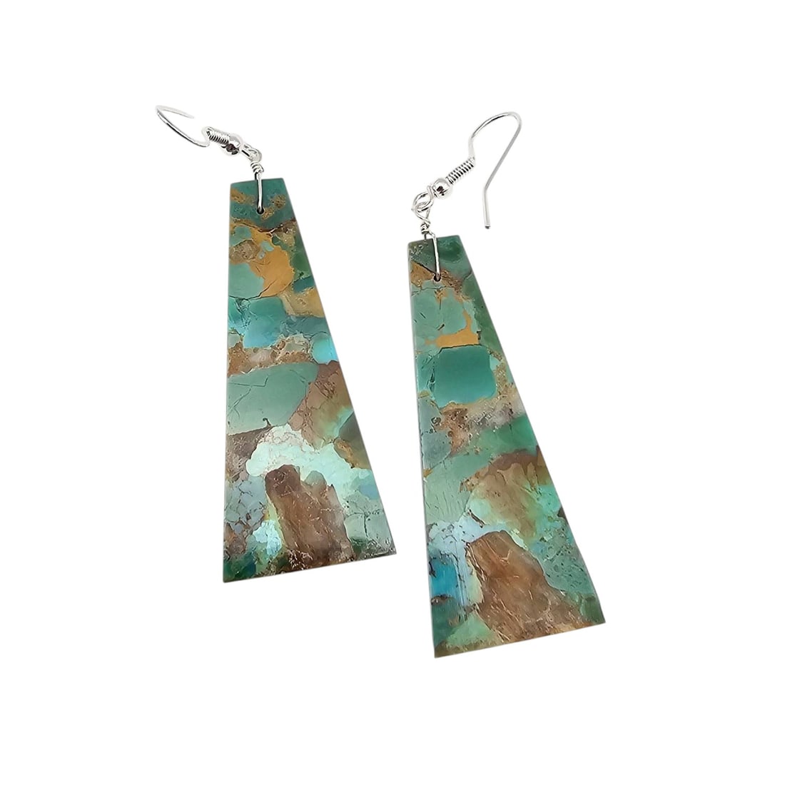 Jameson Pete Navajo Green Mojave Slab Sterling Earrings (1 of 4)