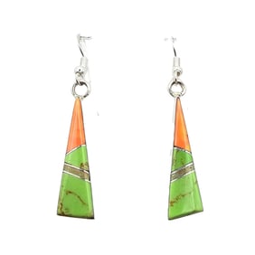 Mary Yazzie Navajo Sterling Multi-Stone Earrings