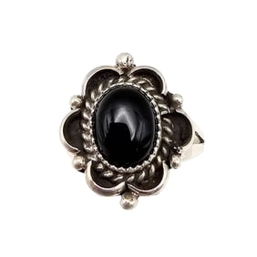 Freda Martinez Navajo Sterling Black Onyx Ring