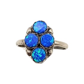 Swain Charlie Zuni Sterling Opal Ring, Size 6.5
