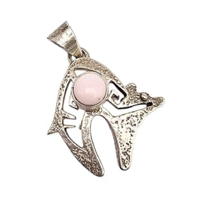 June Delgarito Navajo Sterling Pink Conch Shell Pendant