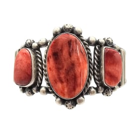 Augustine Largo Navajo Sterling Spiny Oyster Bracelet