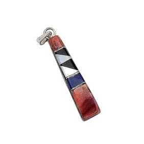 Elena Panchella Navajo Sterling Pendant with Inlay Design