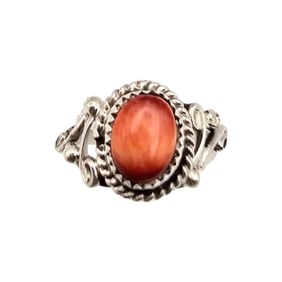 Martha Martinez Navajo Sterling Spiny Oyster Ring, Size 6