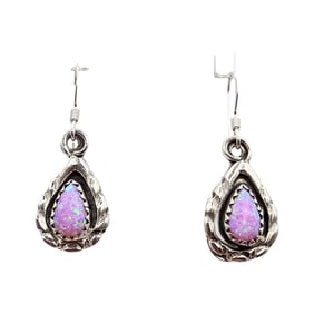 Annette Chiquit Navajo Sterling Opal Earrings