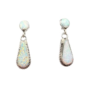 Victor Thompson Navajo Sterling Opal Earrings