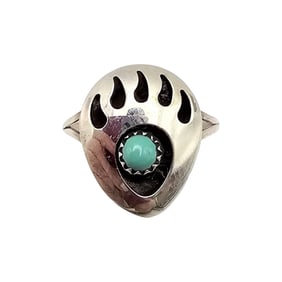 Navajo Silver And Turquoise Ring by Esther White