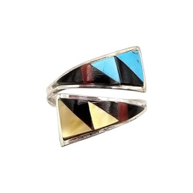 Sterling Adjustable Multi-Stone Ring by Tammie Qualo, Zuni