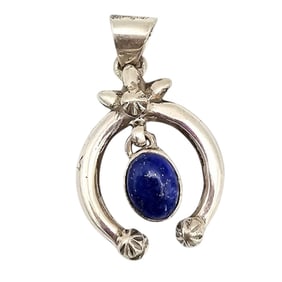 Norvin Johnson Navajo Sterling and Lapis Pendant