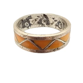 Navajo Sterling Ring by Roger Morgan, Size 7