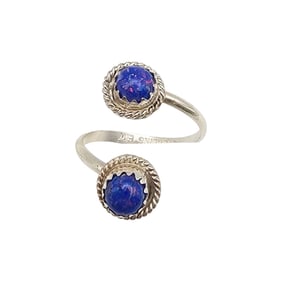 Navajo Sterling Adjustable Opal Ring by Esther White