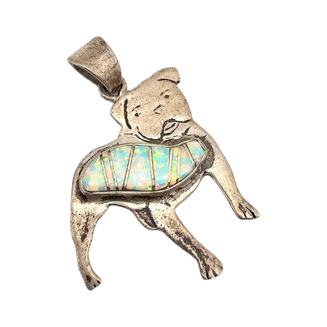 Virginia Smith Navajo Opal and Sterling Dog Pendant (1 of 5)
