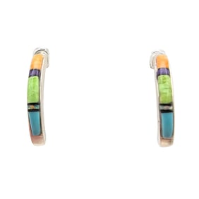 Laura Lincoln Navajo Multicolor Hoop Earrings