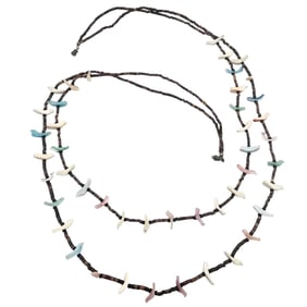 Navajo Heshi Mother-of-Pearl Fetish Bird Necklace