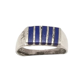 Mexico Sterling Ring Lapis Size 8.5