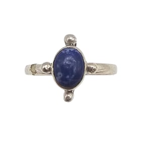 Sterling Sodalite Ring, Size 5, 1.5g