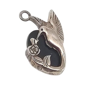 Silvercloud Sterling Hummingbird and Onyx Pendant