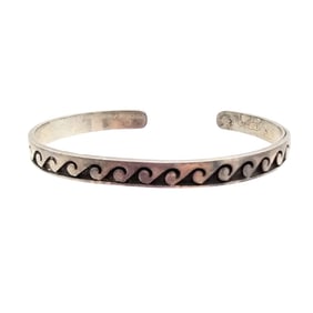 Navajo Sterling Wave Design Cuff Bracelet