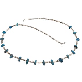 Native Southwestern Heshi Turquoise and Sterling Necklace