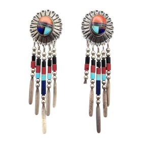 Quac Trading Multistone Sterling Fringe Earrings