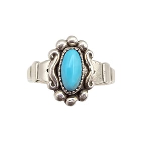 Bell Trading Post Sterling Ring with Turquoise Stone, Size 4.75