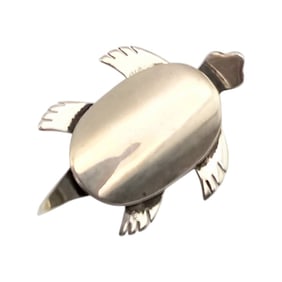 Mexican Sterling Turtle Brooch, 13.1g