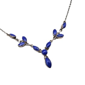 Sterling Necklace with Lapis Lazuli Accents, 8.7g