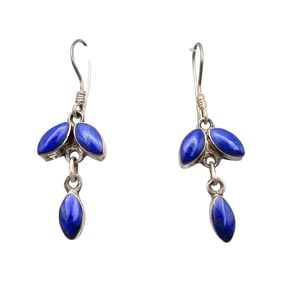 Lapis and Sterling Drop Earrings