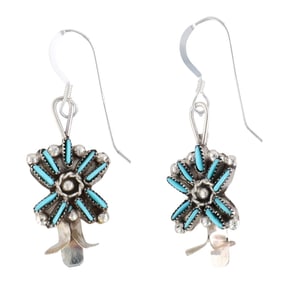Marlon Quam Zuni Sterling Turquoise Squash Earrings