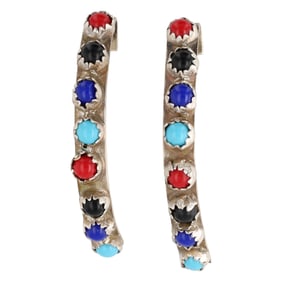 Rick Enriquez Navajo Sterling Multi-Stone Earrings