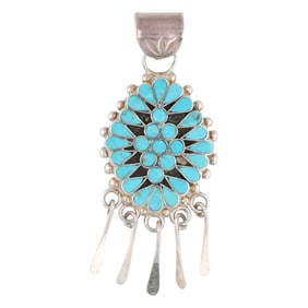 Michelle Peina Zuni Sterling Turquoise Pendant