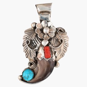 Vintage Jerry Thompson Navajo Sterling Claw Pendant