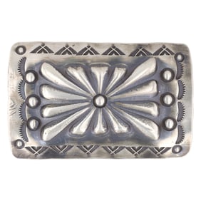 Emerson Bill Navajo Handmade Sterling Silver Belt Buckle