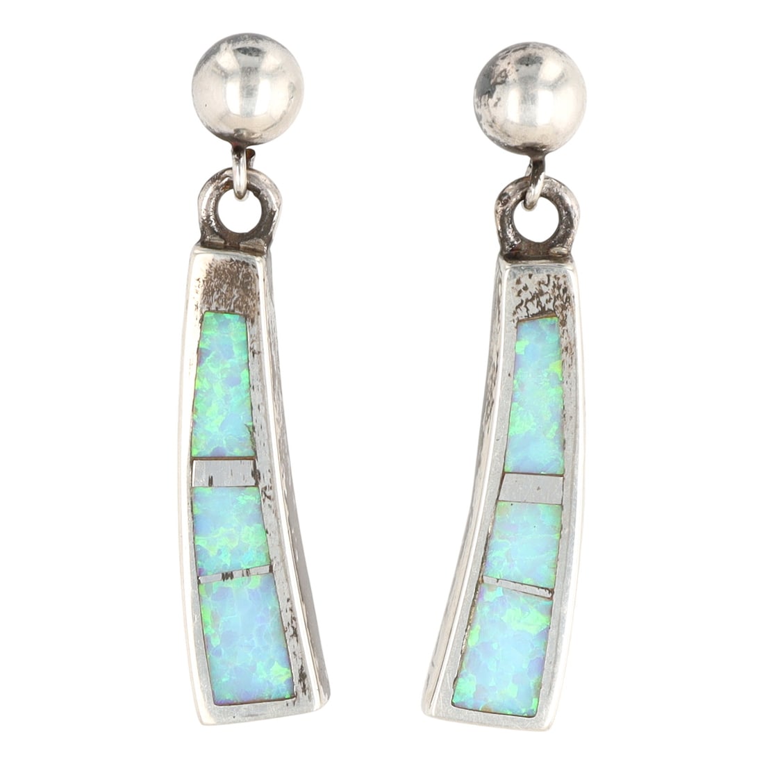 Evangeline Davis Navajo Sterling Opal Inlay Earrings (1 of 5)