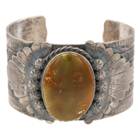 Rick Enriquez Navajo Sterling Royston Cuff Bracelet