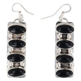 BJ Tsosie Navajo Sterling Onyx Earrings
