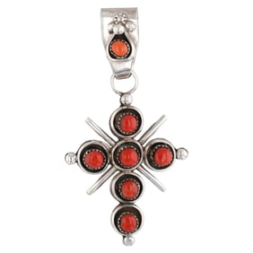 Verdi Booqua Zuni Sterling Reversible Cross Pendant