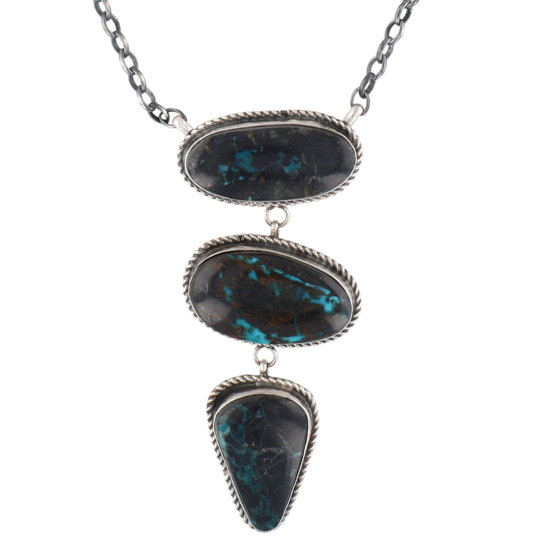 Donovan Nez Navajo Sterling Blue Moon Lariat Necklace (1 of 6)