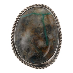 Donovan Nez Navajo Sterling Blue Moon Adjustable Ring