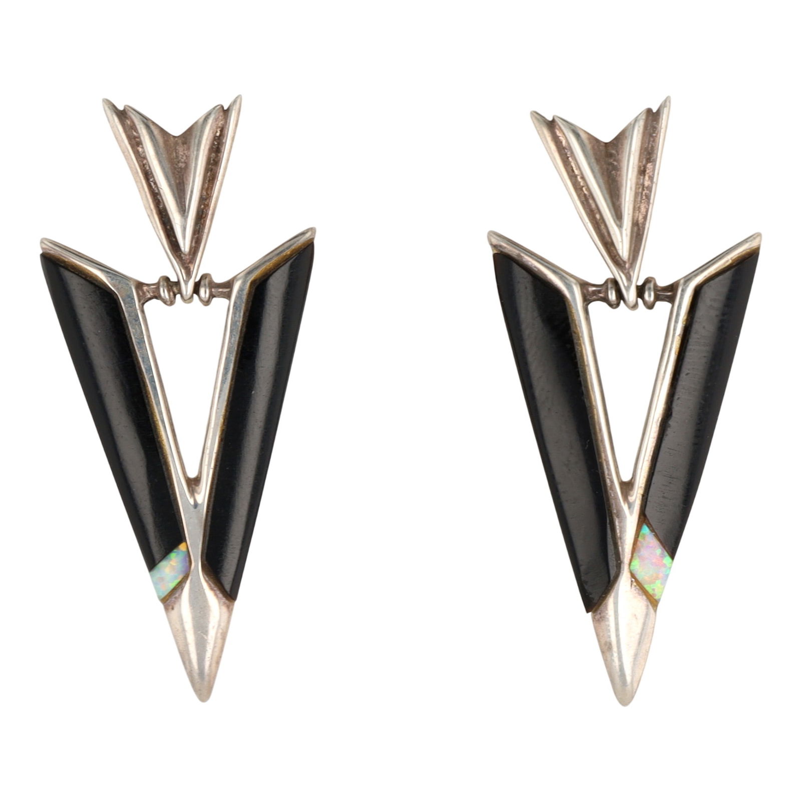 Vintage TCA Shop Zuni Sterling Multi Stone Earrings (1 of 5)