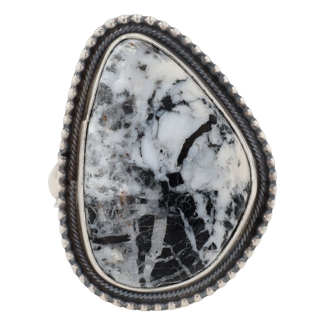 Tillie John Navajo Sterling Silver White Buffalo Ring (1 of 7)