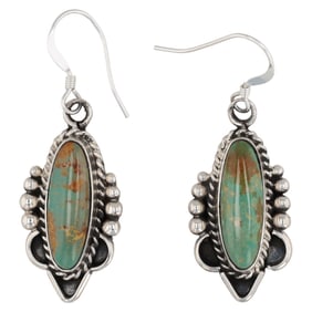 Annette Martine Navajo Sterling Kingman Turquoise Earrings