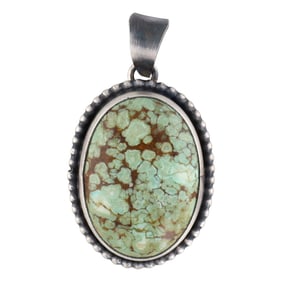 Scott Skeets Navajo Sterling #8 Turquoise Pendant